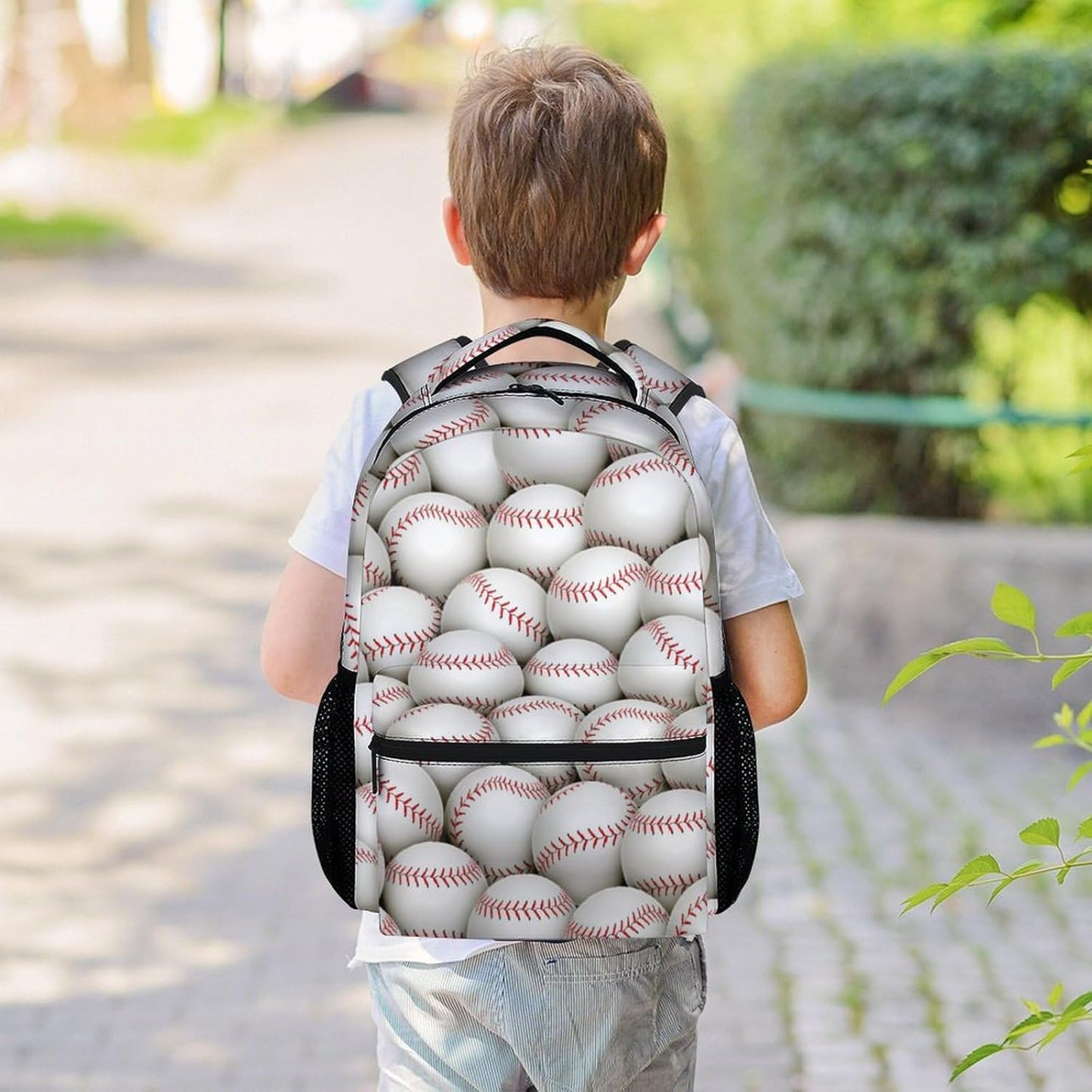Baseball Backpack for Boys, 16 Inch Sports Theme Backpack for School, Adjustable Straps, Durable, Lightweight Bookbag for Kids