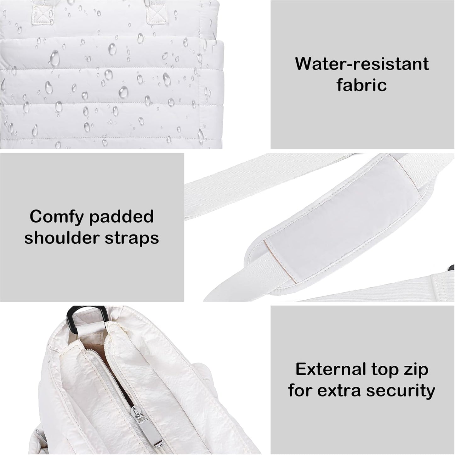 AOCINA Puffy Tote Bag for Women Quilted Work Bag Nurse Bags Women's Handbags for Travel