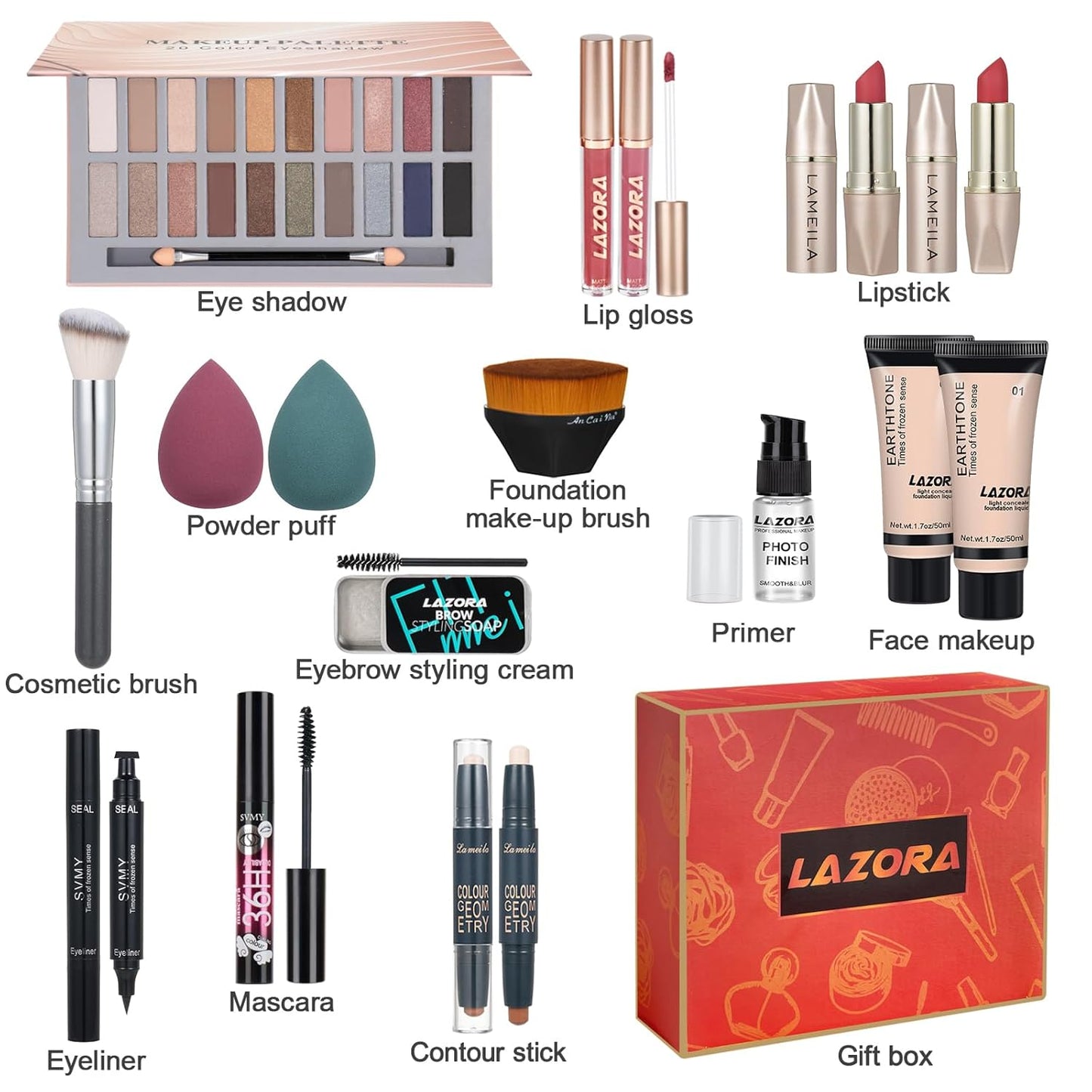 Makeup Kit for Teens for Makeup Set for Teenagers 14-16 Includes 20 Colors Eyeshadow Palette Makeup Kit for Girls 10-12 Eyeliner Stamp Gift Set