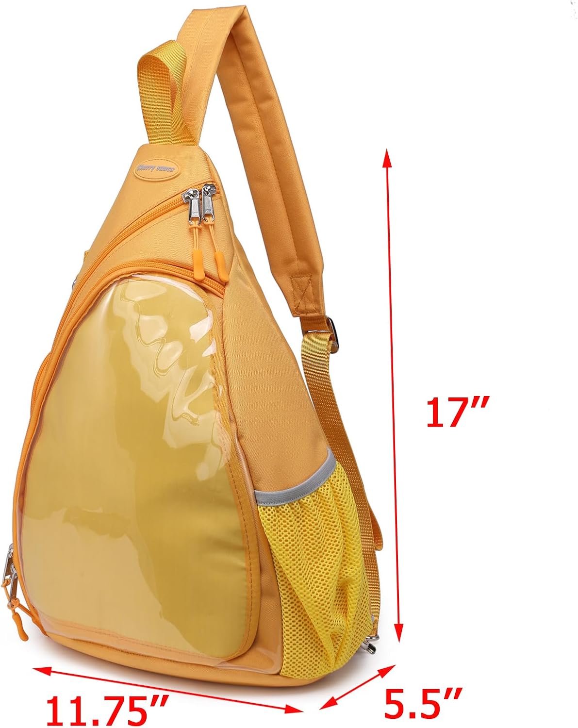 Oxford Ita Bag Kawaii Pin Display Chest Pack Single Shoulder Bag Sport Backpack Hiking Daypack, Medium