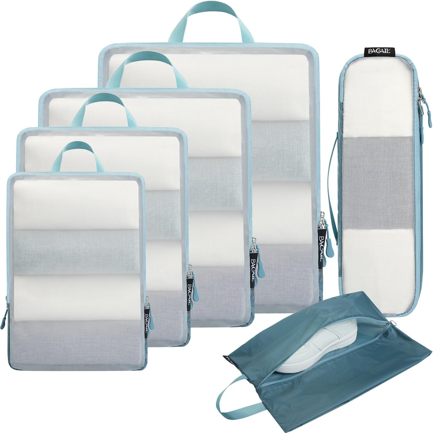 BAGAIL 6 Set Ultralight Compression Packing Cubes Packing Organizer for Travel Accessories Luggage