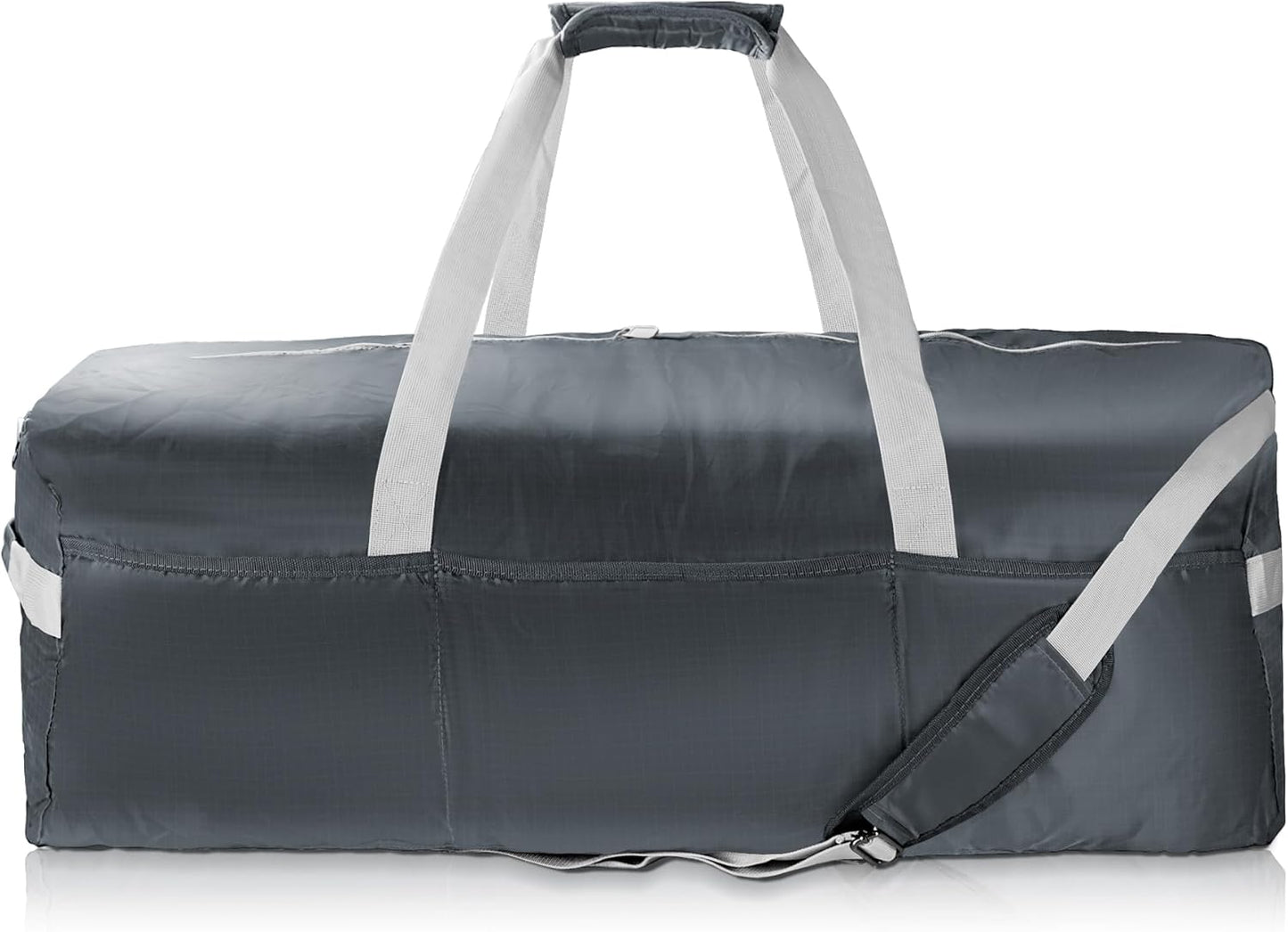 125L Foldable Duffel Bag,With shoulder strapLightweight and Waterproof for Travel - Grey