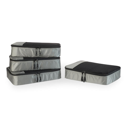 Amazon Essentials 4-Piece Packing Cubes Travel Accessories Set, Space-Saving Luggage Organizer with