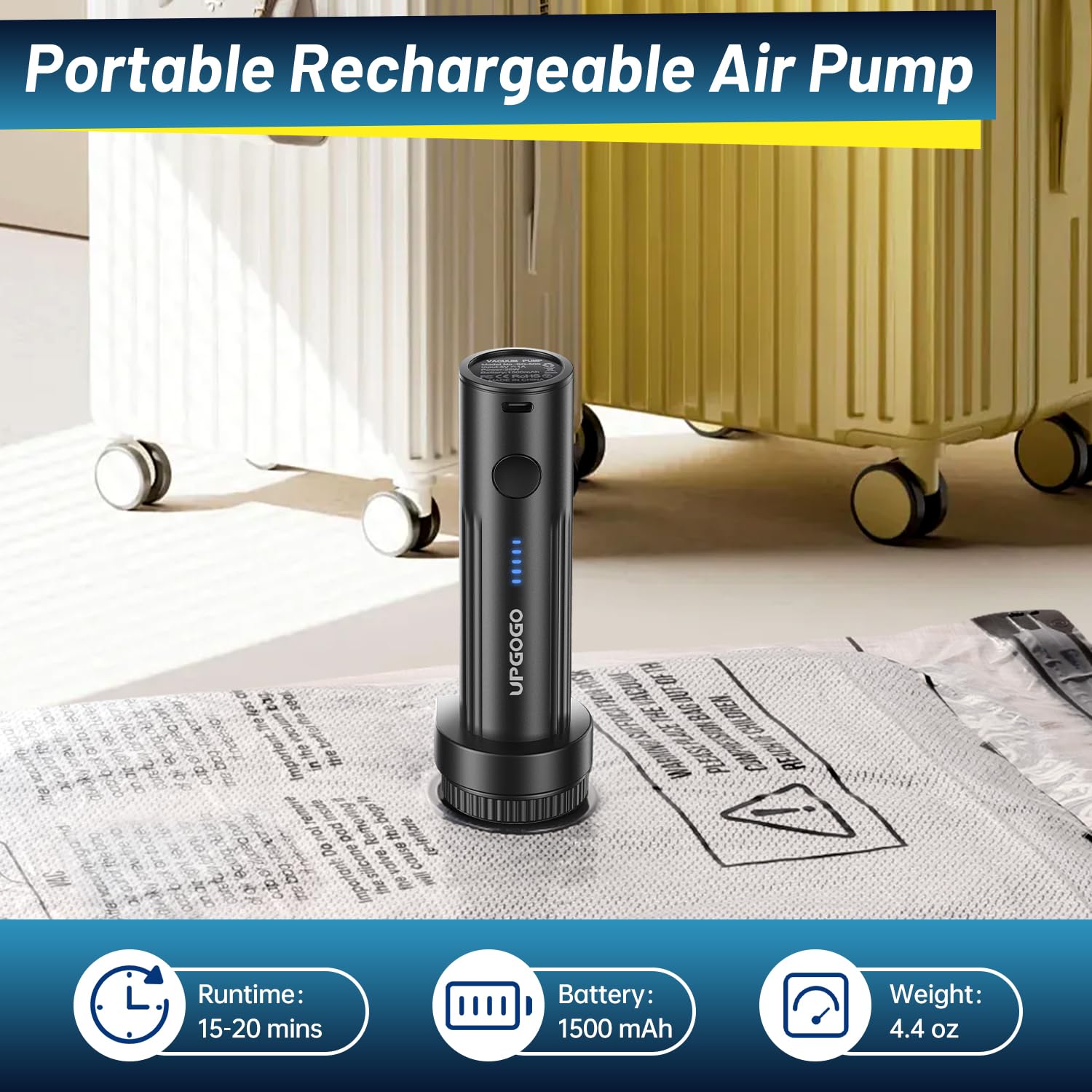 UPGOGO Travel Vacuum Bags for Luggage with Portable Electric Pump,Vacuum Seal Bags for