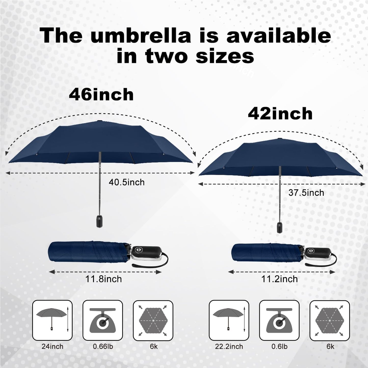 Lejorain Mini Umbrella for Travel Automatic - Folding Compact Flat Umbrella Lightweight Strong Portable Umbrellas for Rain Adults