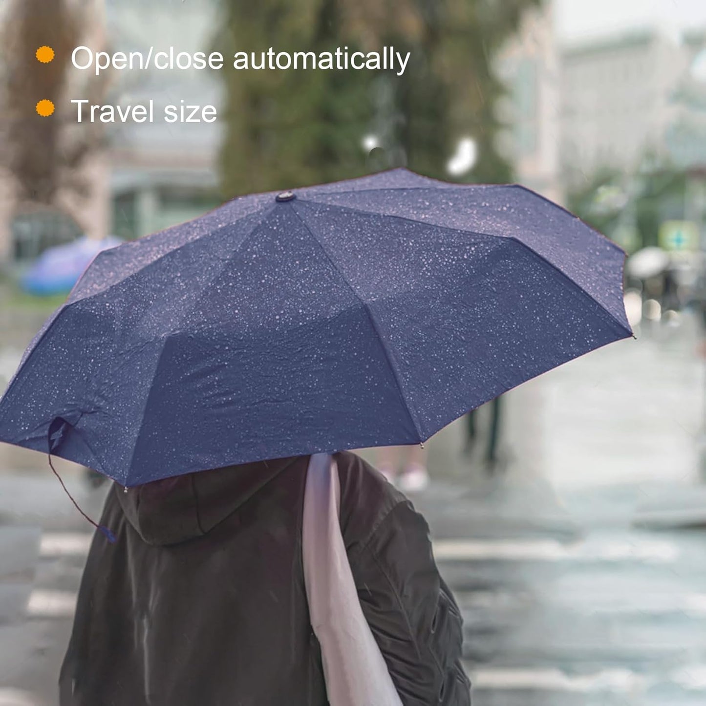 SIEPASA Windproof Travel Umbrella - Automatic Compact Folding Umbrella for Rain, Small Portable