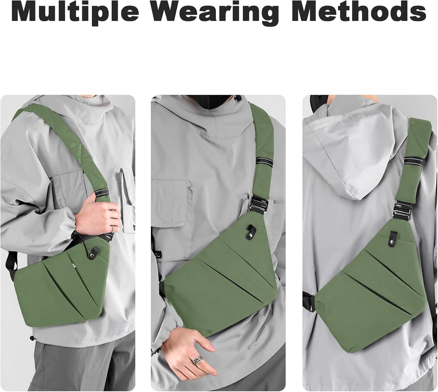 Anti Theft Travel Bag, One Shoulder Large Capacity Cross-body Bag Chest Fashion Lightweight Sling Bags for Travel Sports