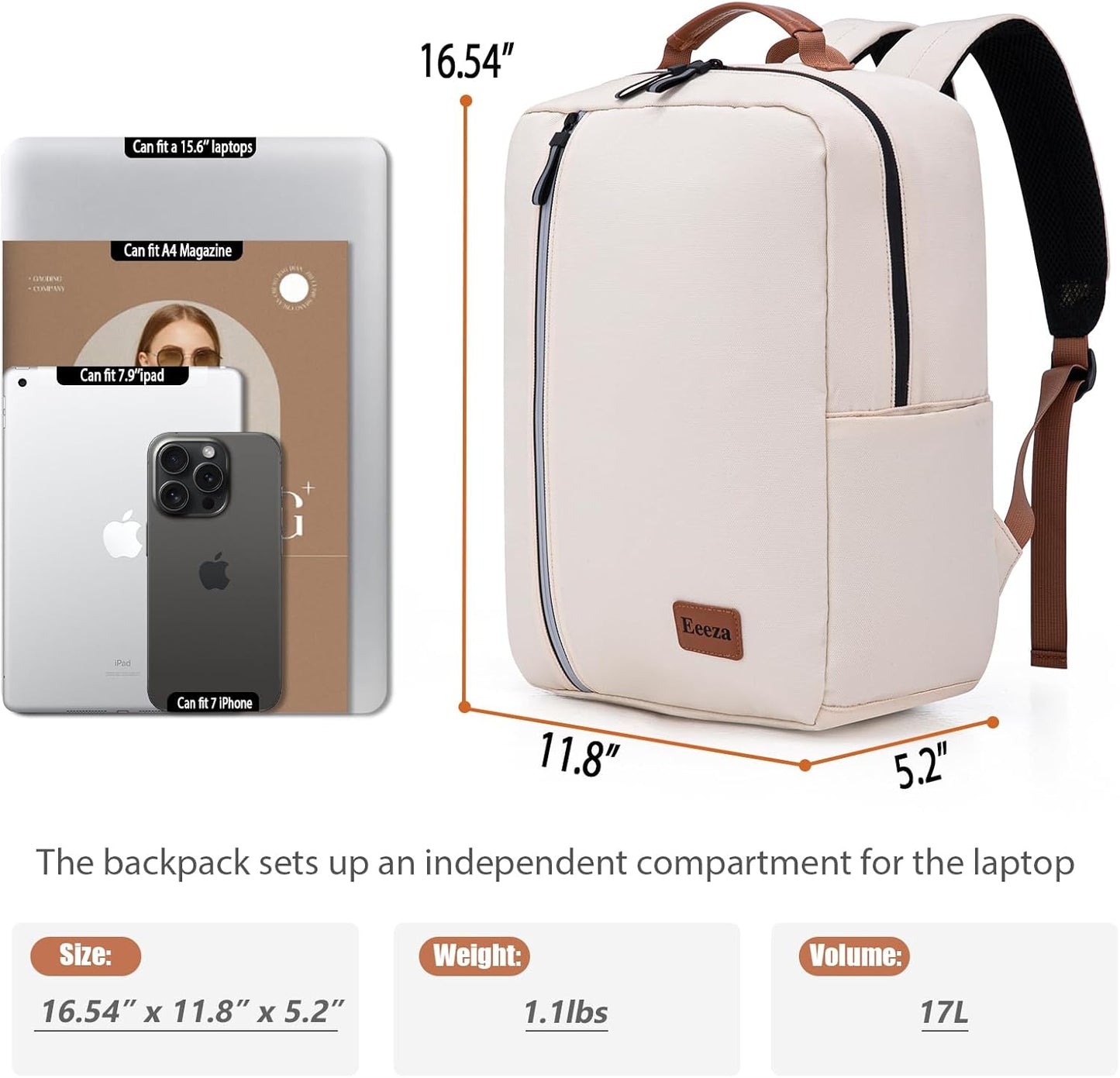 Laptop Backpack, Durable Lightweight Travel Backpack Featuring Spacious Main Laptop Compartment, Functionality for Travel, School, Daily Use