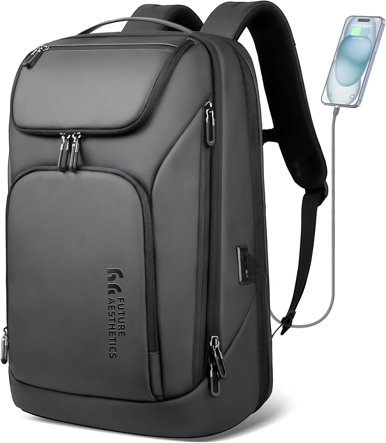 hk Business Smart Backpack for Men Anti-Theft for 17.3 Inch Laptop with USB Charging Port