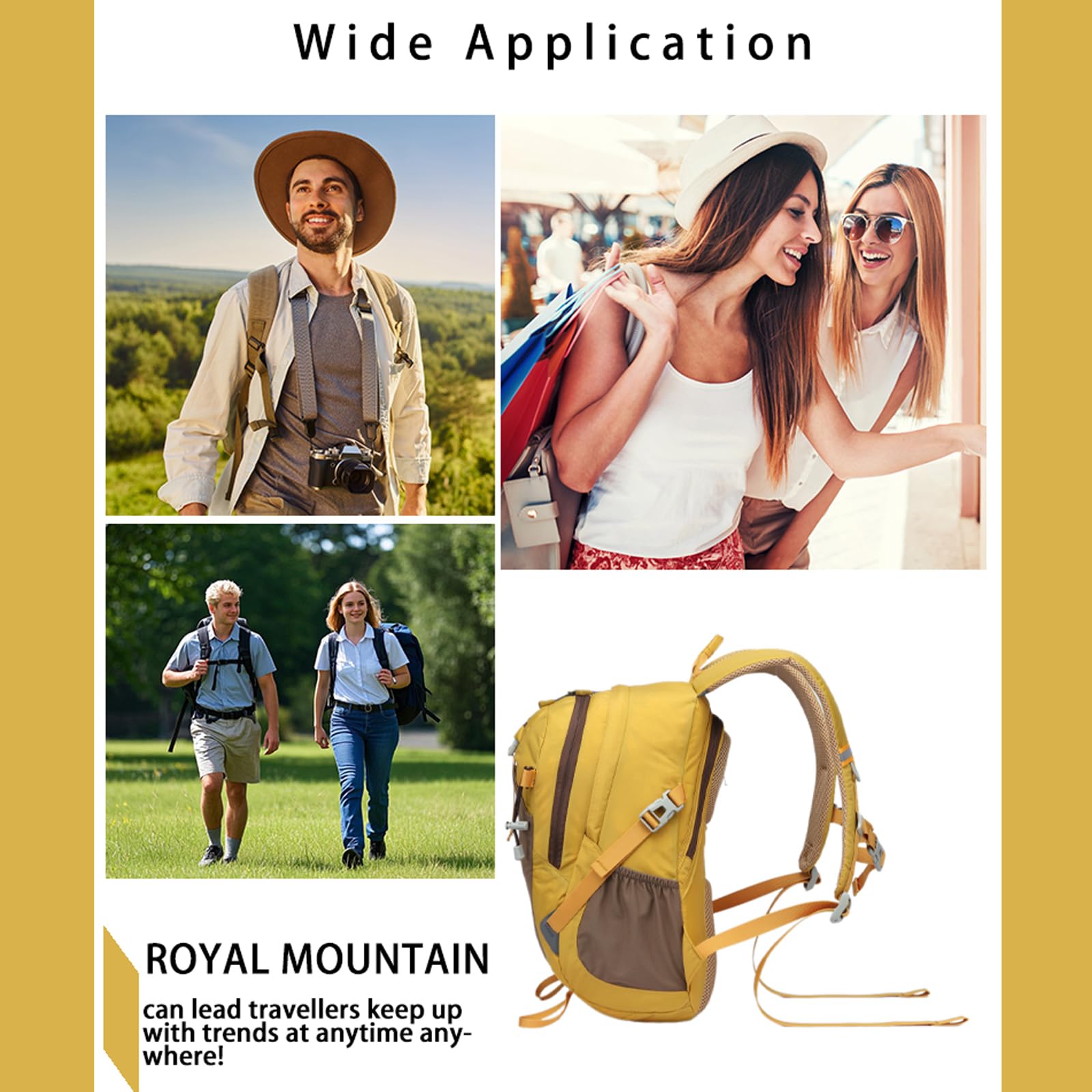 ROYAL MOUNTAIN Small Hiking Backpack, 20L Lightweight Travel Backpacks For Men Women, Water