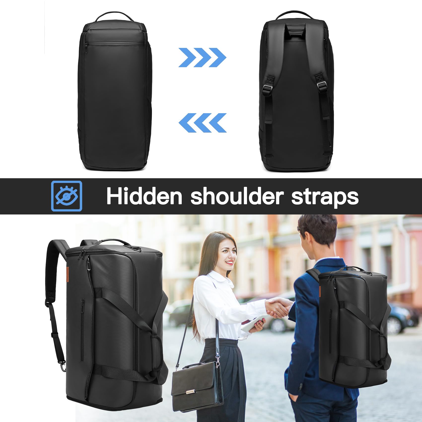 Garment Bags for Travel,45L Carry on Convertible Garment Duffle bag for Men Women - 3 in 1 Hanging