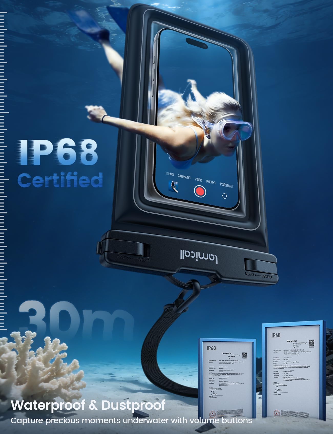 Lamicall IP68 Floating Waterproof Phone Pouch, 2 Pack Waterproof Phone Case
