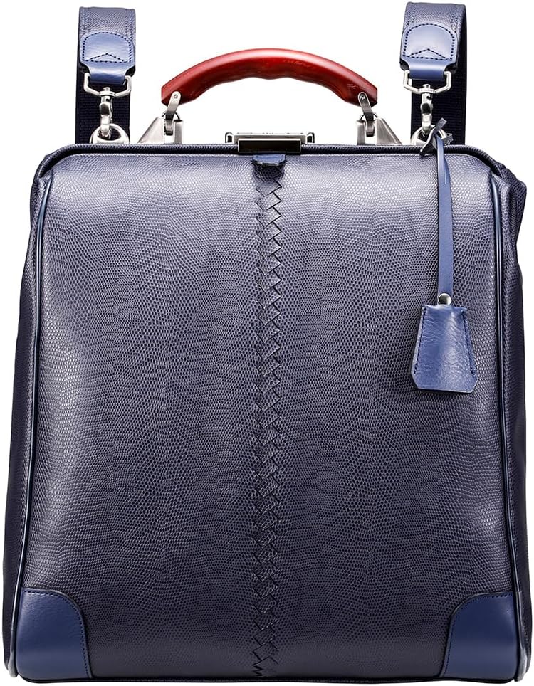 Lizard Men's Vertical Doctor Bag, Toyooka Kaban, Made in Japan
