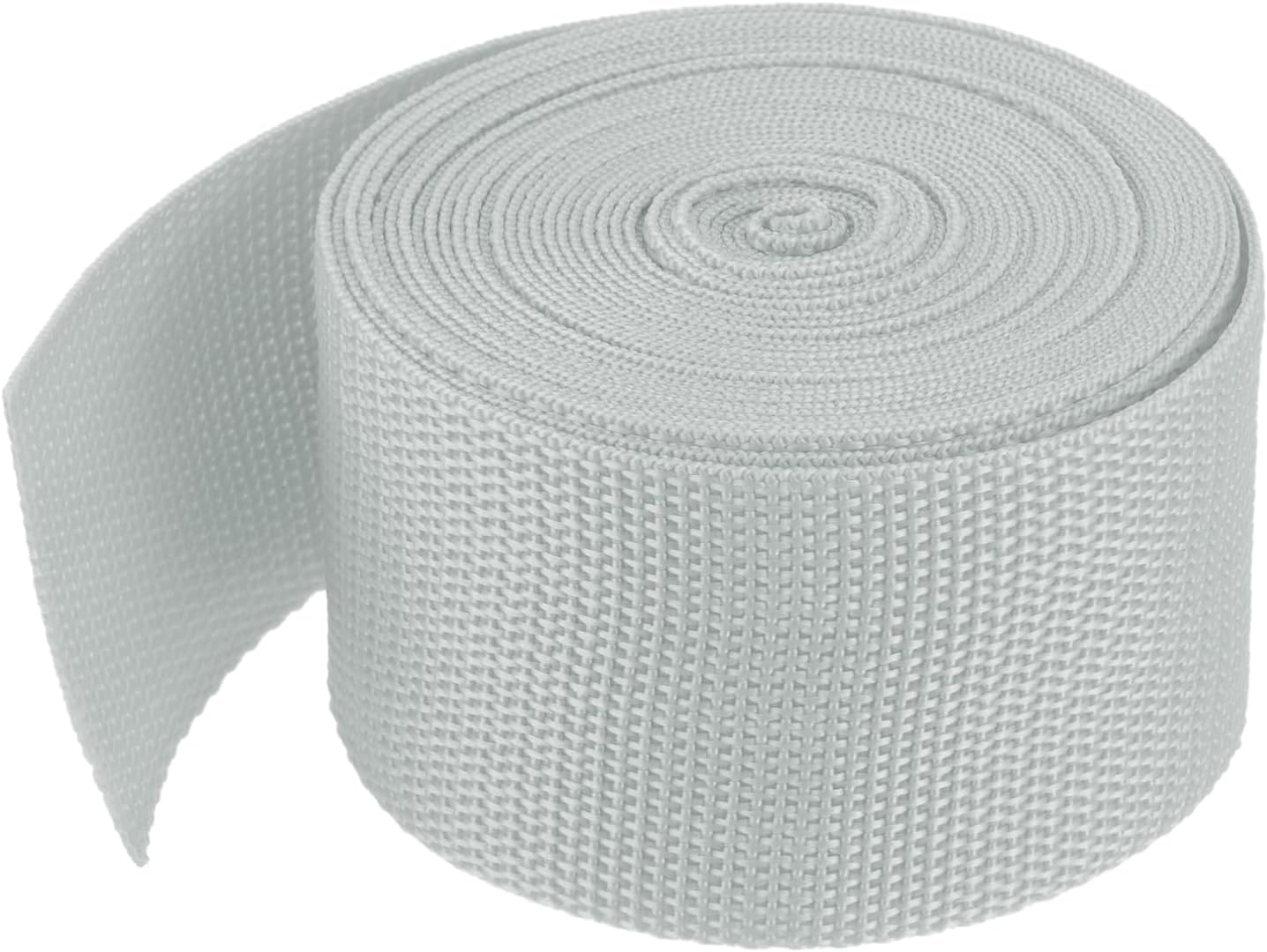 MECCANIXITY Lightweight Polypropylene Webbing Strap 2" 5 Yard Backpack Strapping Band Light Grey for Outdoor Luggage Cargo Straps