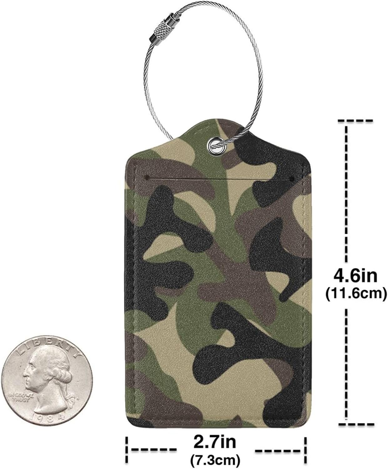2 Pcs Camouflage Luggage Tag for Suitcases, Funny Camo Tags, Cruise Ship Essential Travel Gift for Men Women Couples, Army Military Birthday Party Decorations, Christmas Unique Ideas Gift