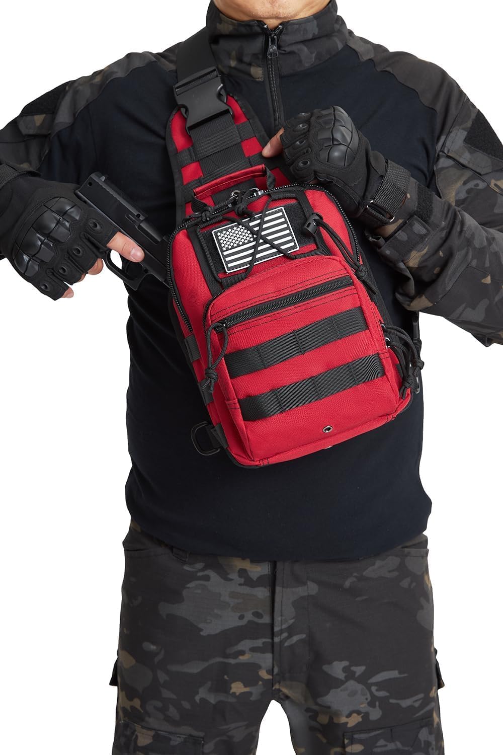 ATBP Small Tactical Holster Sling Backpack Accessories Shoulder Pouch Water Bottle & Radio Holder Crossbody Bag for Men