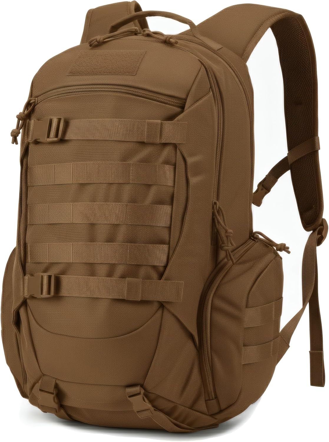 35L Tactical Backpack for Men, MOLLE Military Bug Out Bag, Waterproof Rucksack for Hiking with Hydration Port Tan