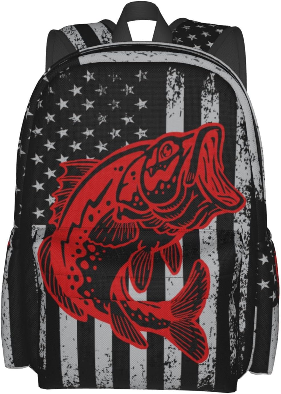 Fish Flag Backpack School Bag Lightweight Bookbag Laptop Travel Daypack For Kids Girls Boys Teens