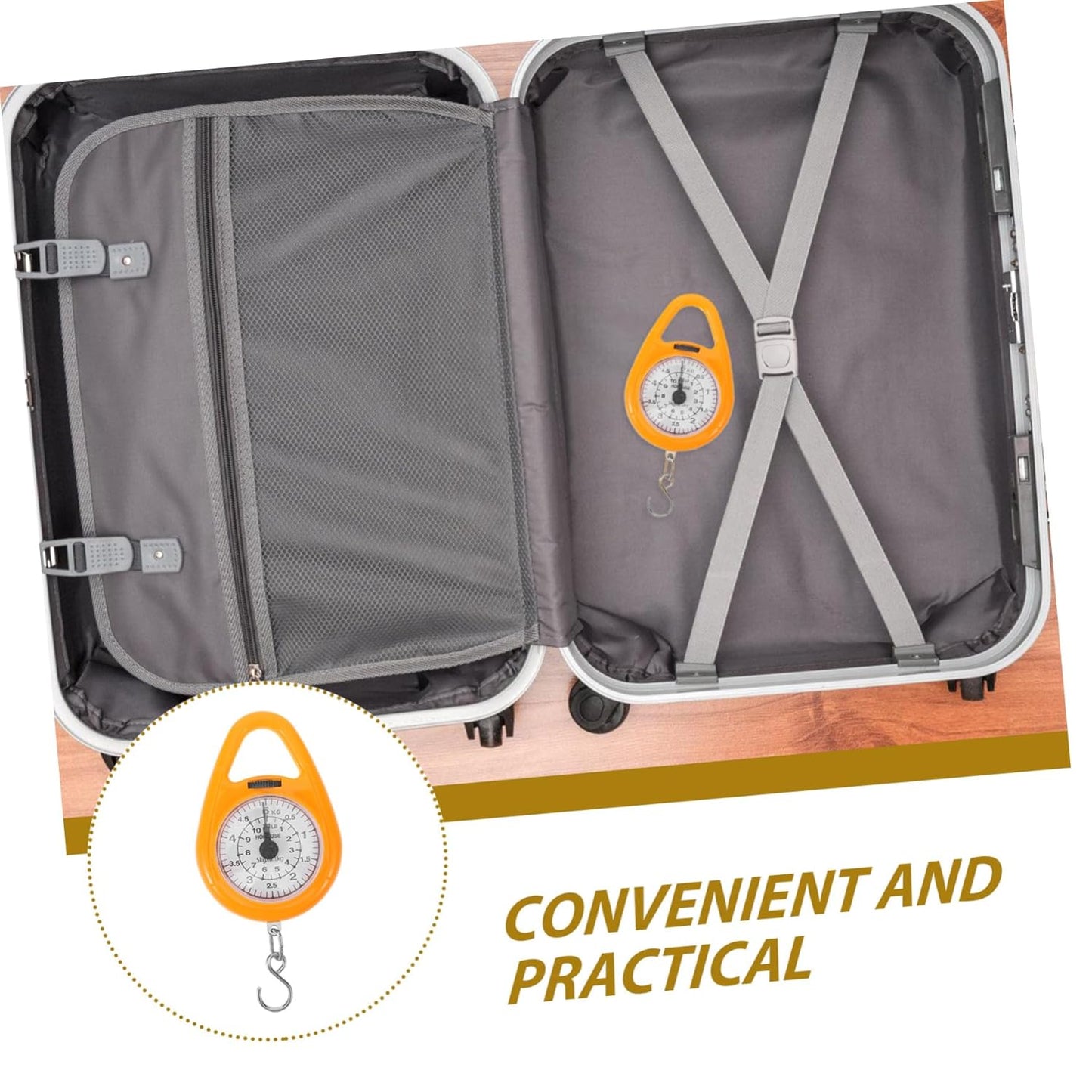 3pcs Portable Mechanical Spring Scale Accurate Luggage Weight Measurement Tool Built Hook for Travel Baggage and Fishing Eye-catching