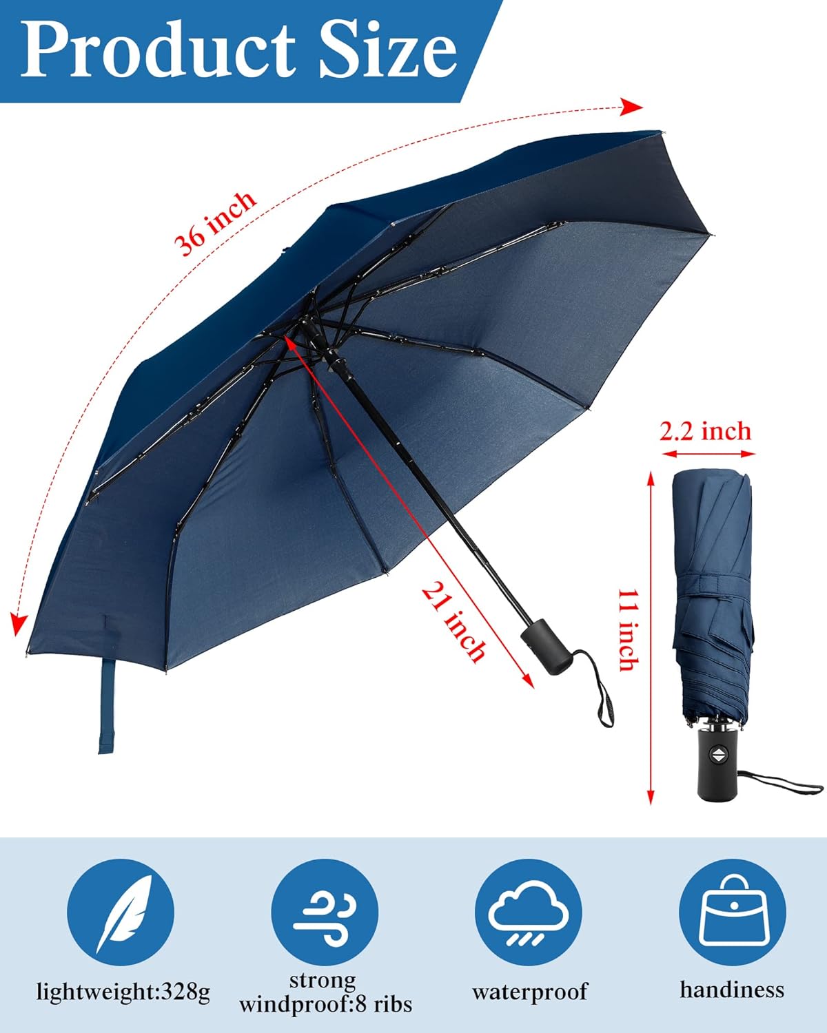 Wesiti 10 Pack Rain Umbrellas Bulk Automatic Open Close Collapsible Umbrella for Men Women