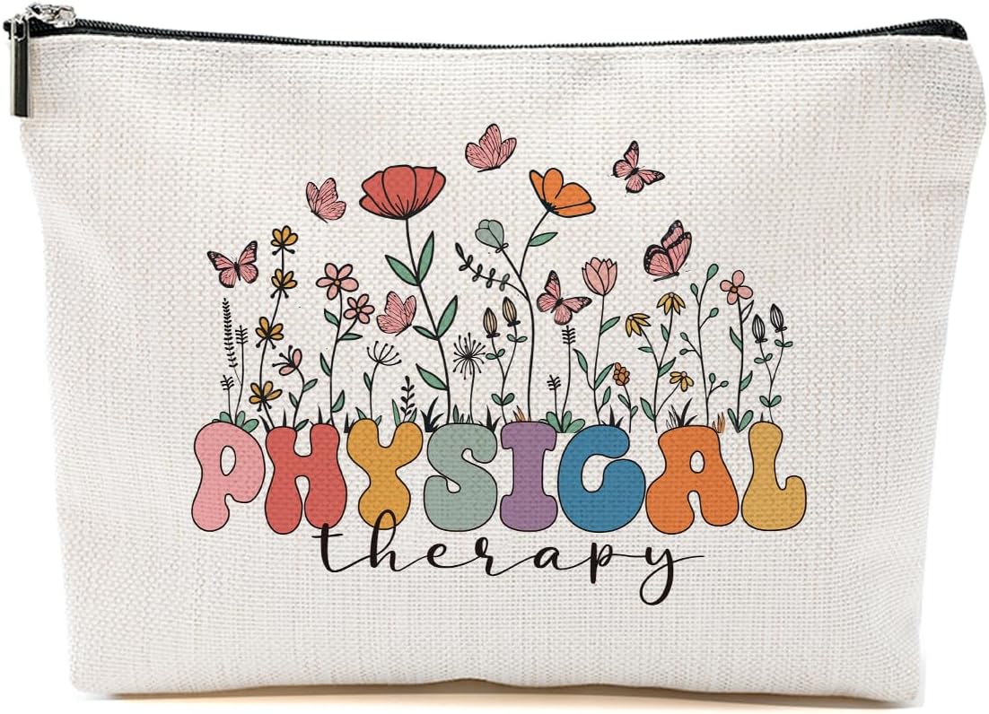 Christmas Thank You Gifts Physical Therapist Gifts for Women, Physical Therapy Gifts Makeup Bag Cosmetic Bags PT Appreciation Thank You Gift for Women Occupational Therapy, Toiletry Zipper Pouch