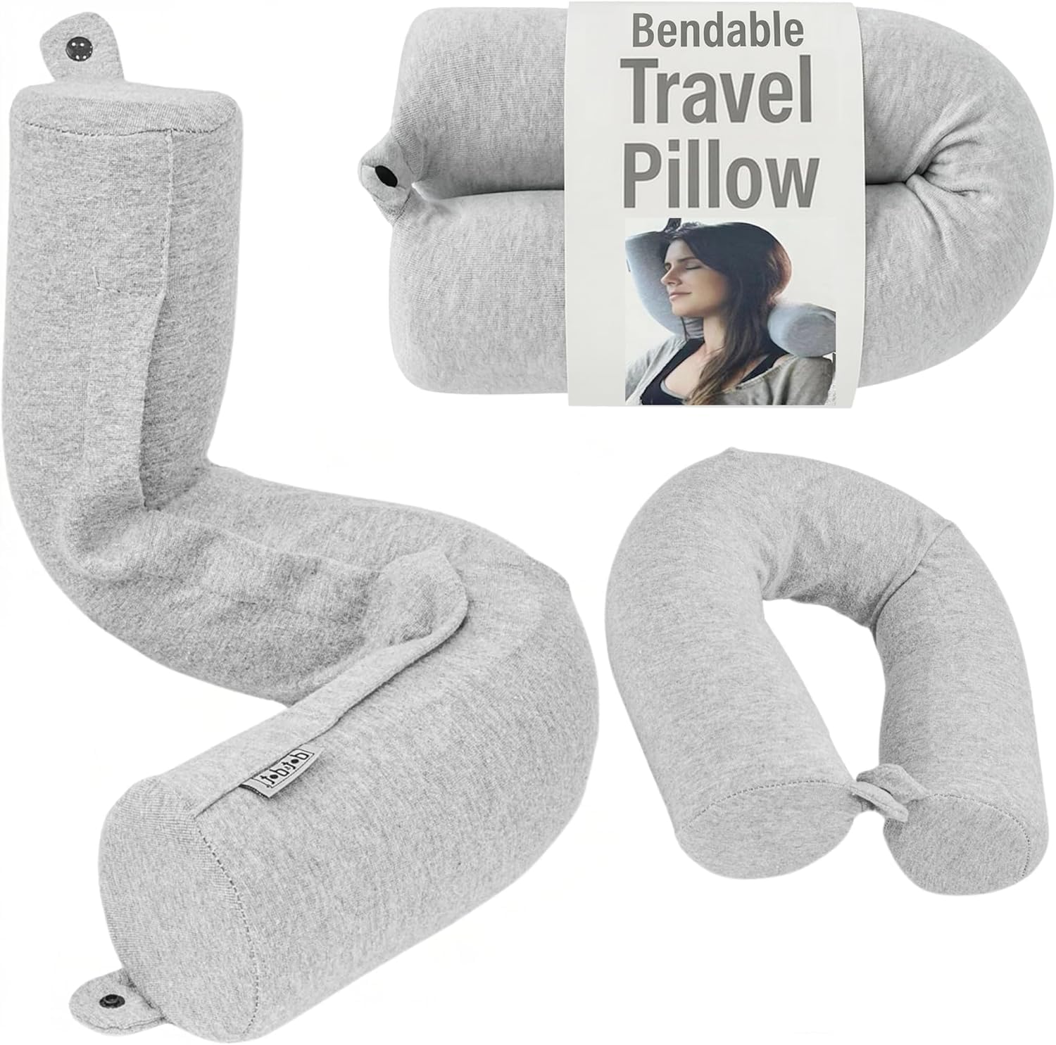 Dot&Dot Twist Memory Foam Travel Pillow, Bendable Neck Pillow for Airplane, Car and Home, 26-Inch