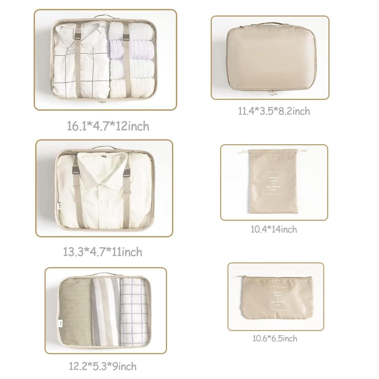 LANSKLBD 6/8 Set Packing Cubes for Suitcases Travel Luggage Packing Organizers,Travel Accessories