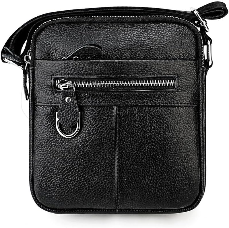 Men's Genuine Leather Crossbody Bag Large Capacity Casual Shoulder Bag for Daily Use