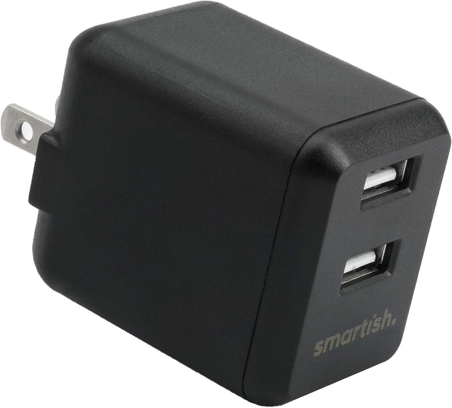 Smartish 2 Port USB Wall Charger - Charge Shack Maximum Speed 4.8 Amp Quick Charger Compatible with iPhone Android and All USB Devices (Silk) - Black