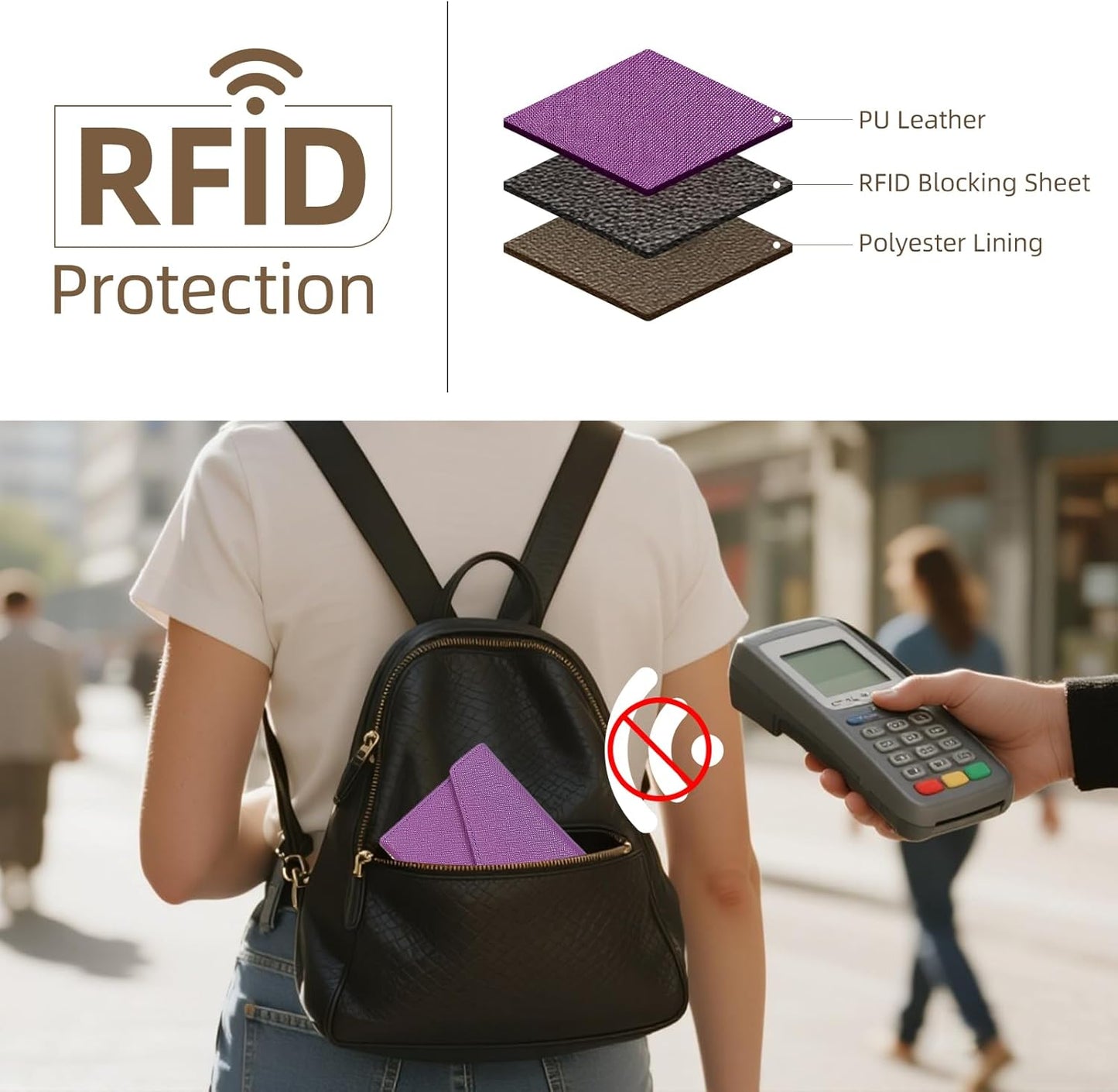 ZOPPEN Mulit-purpose Rfid Blocking Passport Holder Travel Wallet (Ver.4) Passport and Vaccine Card Holder ComboTri-fold Document Organizer Travel Essentials