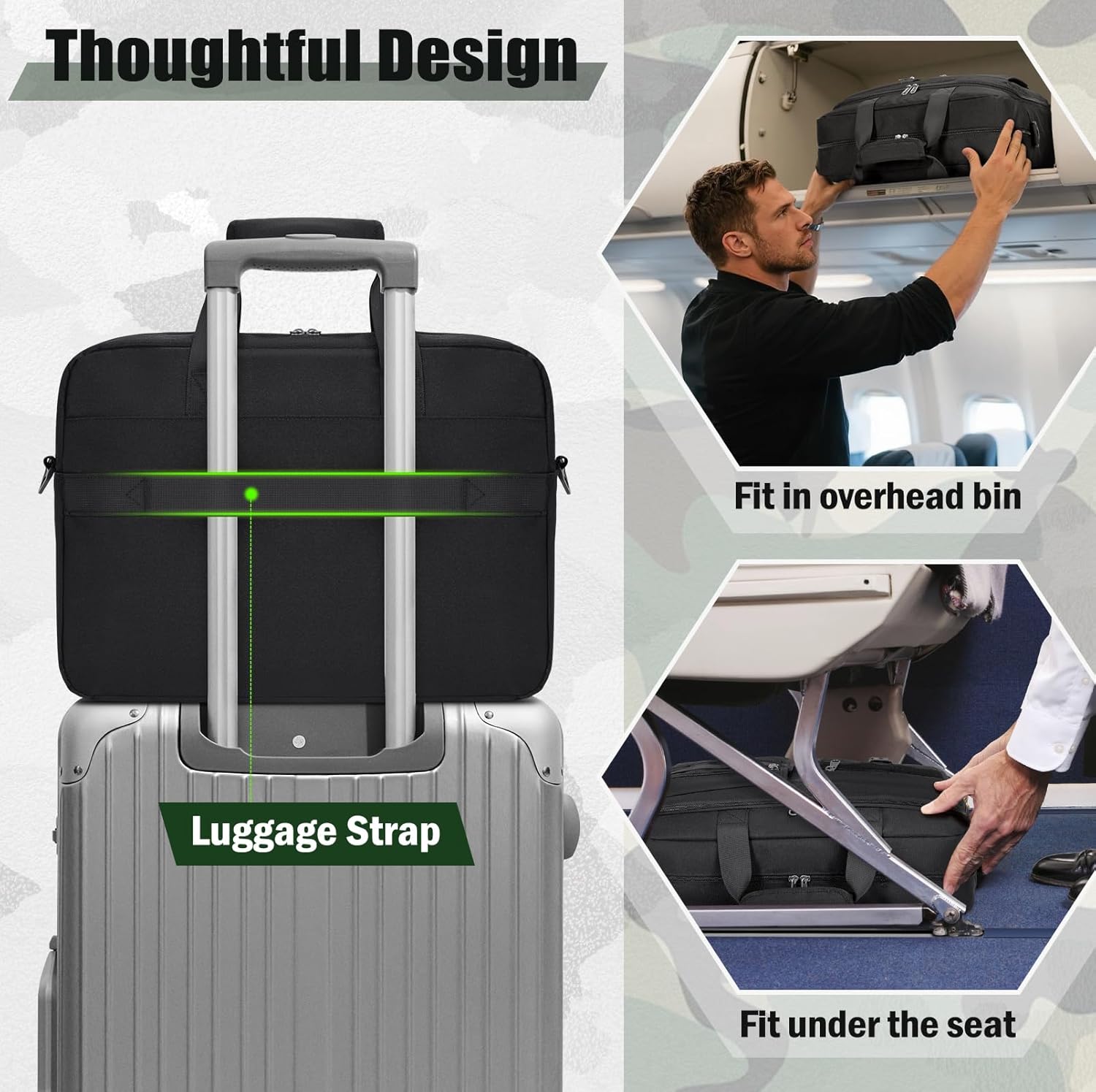 RAINSMORE Tactical Laptop Bag 15.6/17.3 Inch Laptop Briefcase Men Business Computer Bag Military