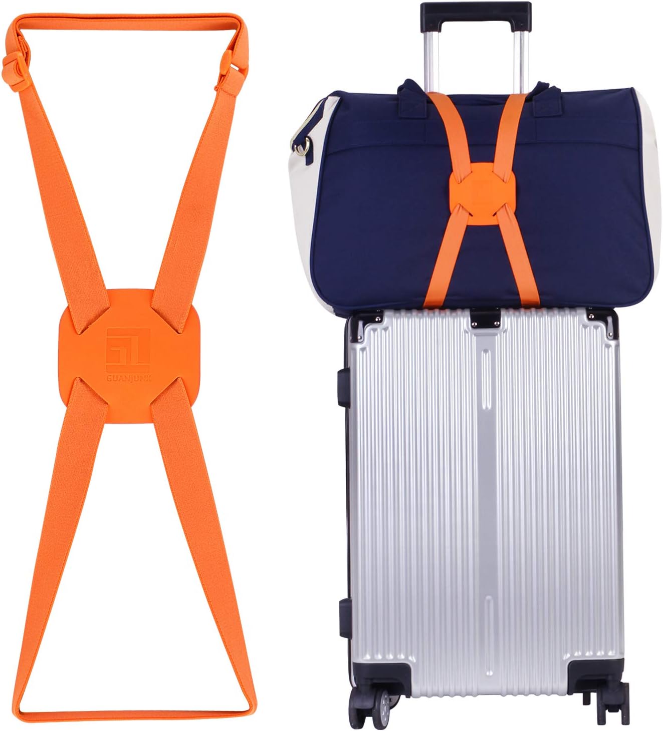 Luggage Straps Bag Bungees for Add a Bag Easy to Travel Suitcase Elastic Strap Belt(Orange)