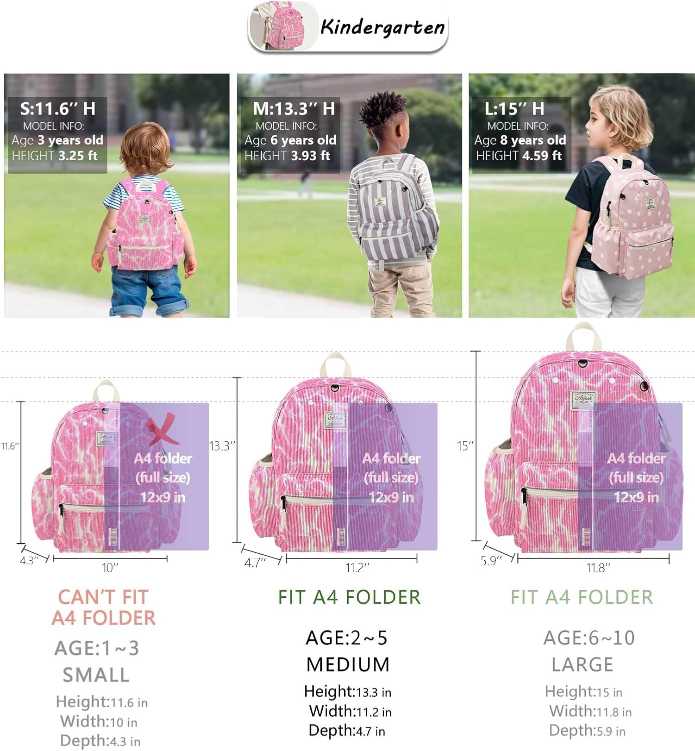 Corduroy Toddler Backpack for Girls 2-5: Preschool Backpack for Girls