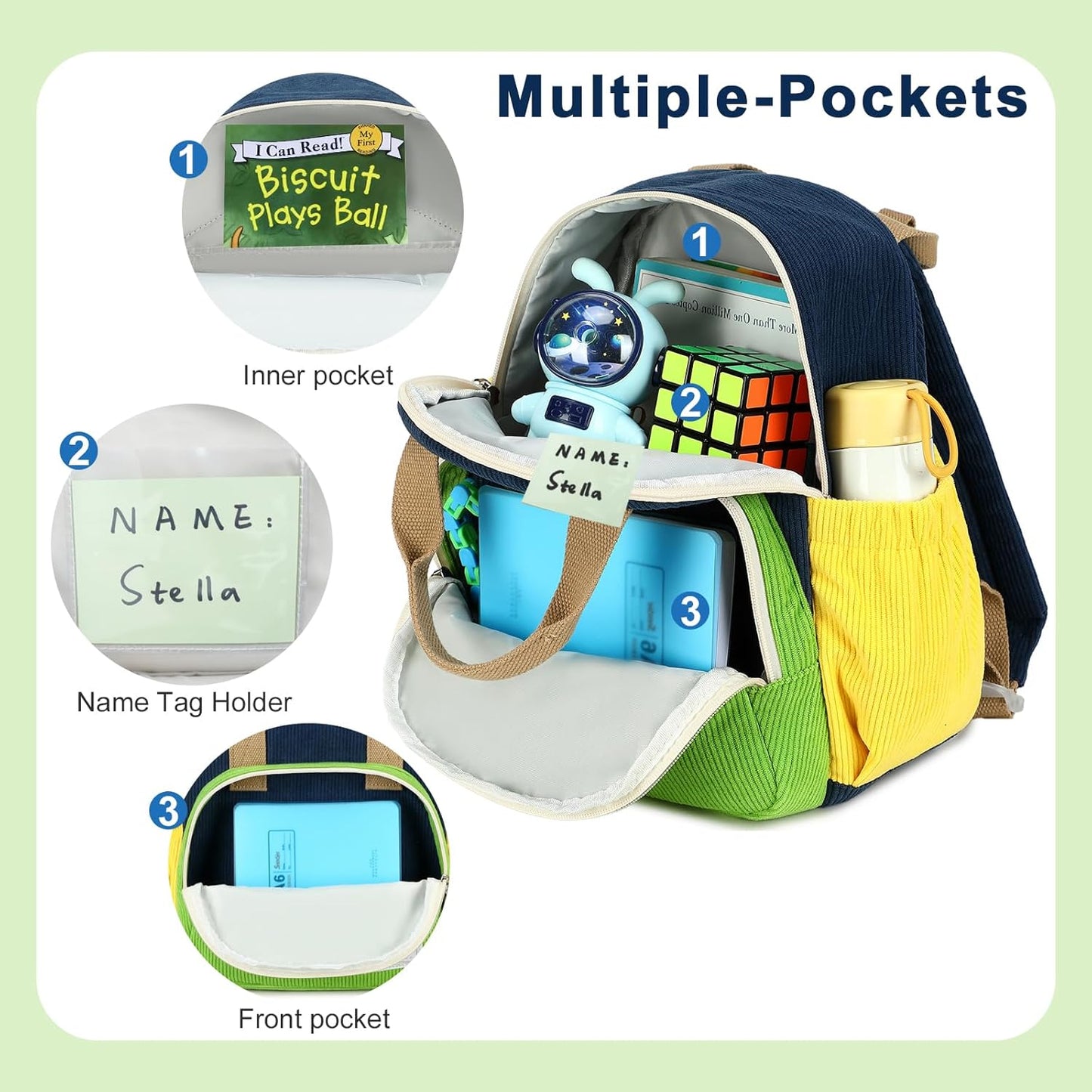 Bluboon Toddler Backpack for Girls Boys 2-4 Cute 12" Preschool Kindergarten Backpacks Kids Daycare Bags School Travel