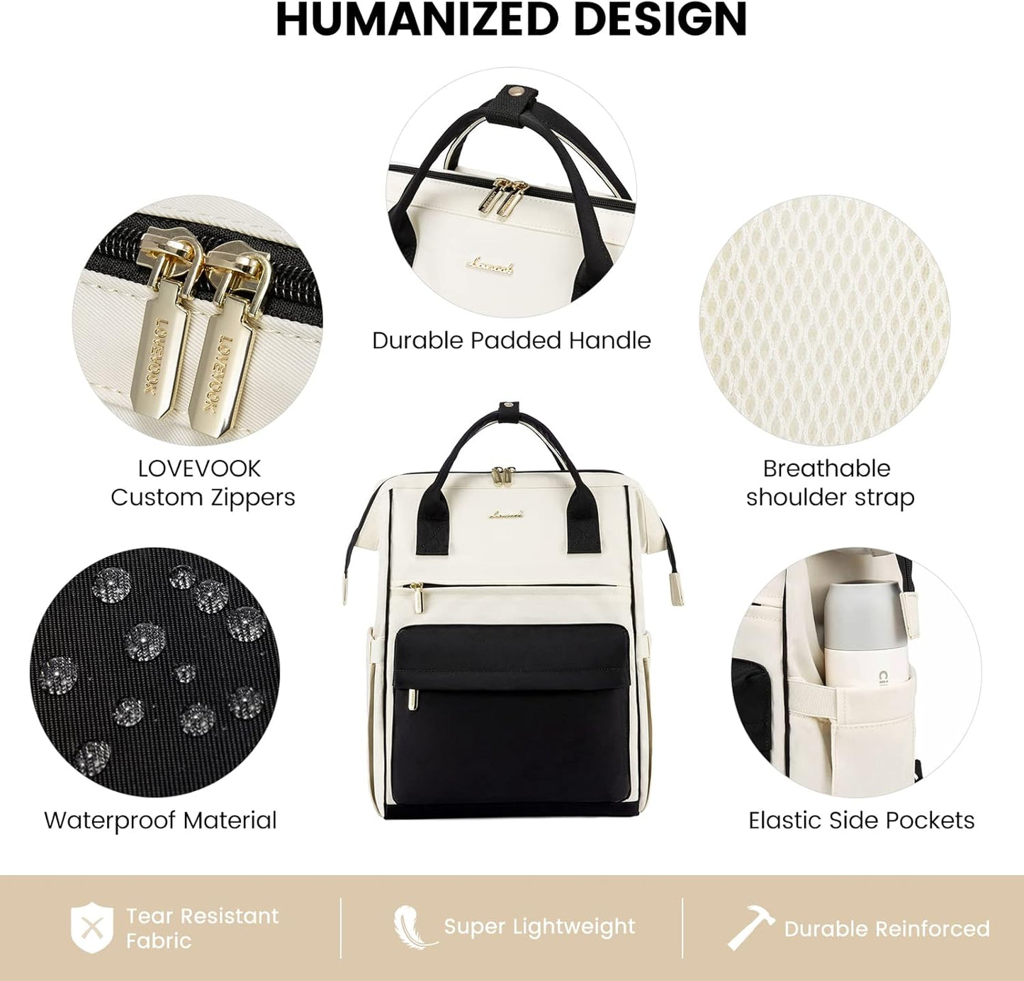 LOVEVOOK Laptop Backpack Purse for Women Waterproof Teacher Nurse Bag, 17.3 Inch Work Laptop Bag with Organizer Bag Business Travel Computer Backpack, 2pcs set