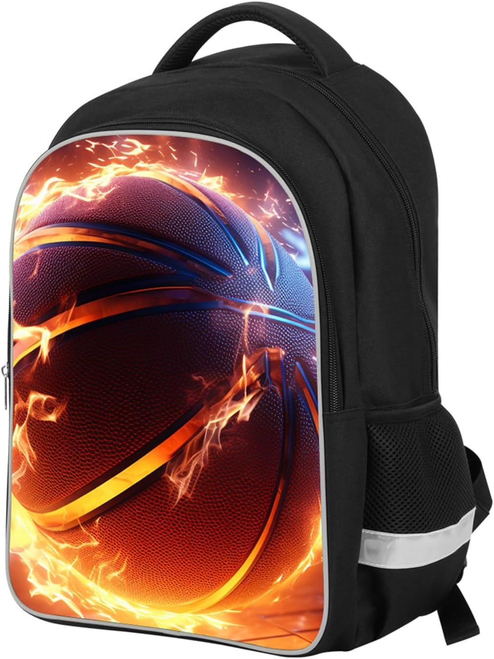 Basketball Kids Backpack for Boys and Girls, Middle School and Elementary Kids Sports Bookbag, Polyester, 23 Liters, Bottle Holder with Double Zippers, Giftable Lightweight Back Pack