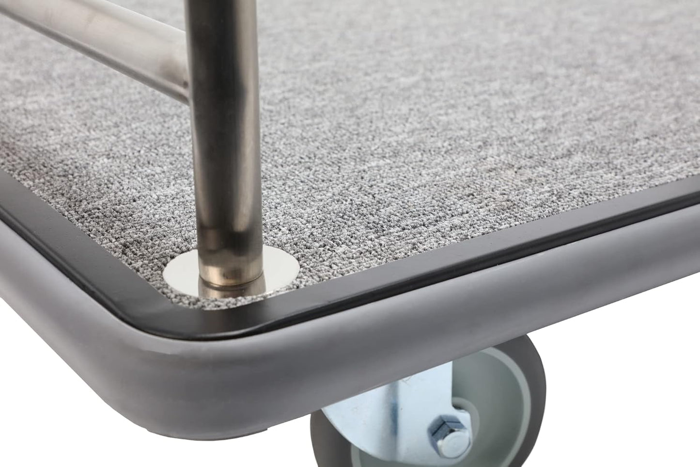 Value Valet Luggage Cart – Brushed Stainless Steel Bell Cart w/ 5" Rubber Wheels – Hotel Luggage Trolly for Travel & Outdoor Use – For Condos, Resorts, & Airports - 800 lb