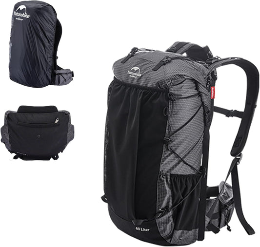 Naturehike 40L+5L Internal Frame Hiking backpacking backpack, Camping Waterproof Bag, Ultralight Outdoor Daypack with Rain Cover for Hiking, Backpacking, Rucking, Camping Survival