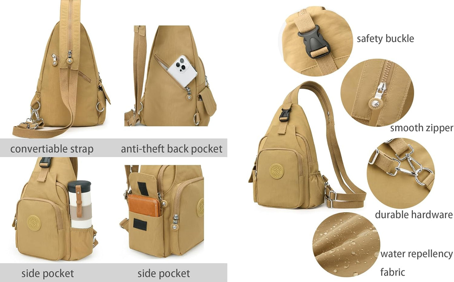 Small Backpack Purse Women Convertible Sling Bag Anti-theft Travel Bag Casual Daypack