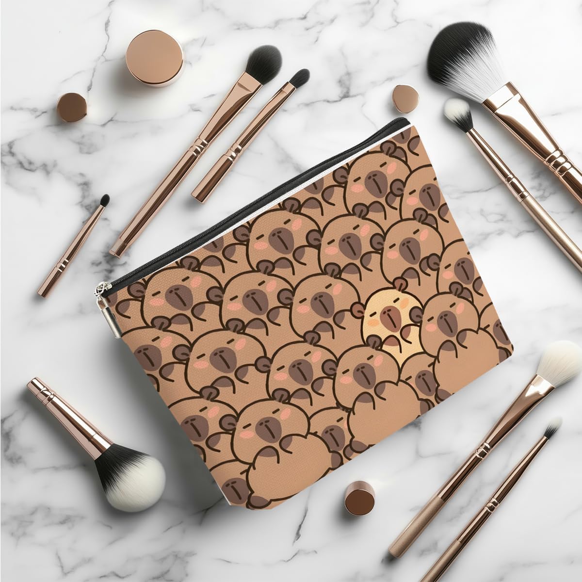 Cute Capybara Makeup Bag, Capybara Gifts for Women, Capybara Lovers Cosmetic Bag Travel Organizer