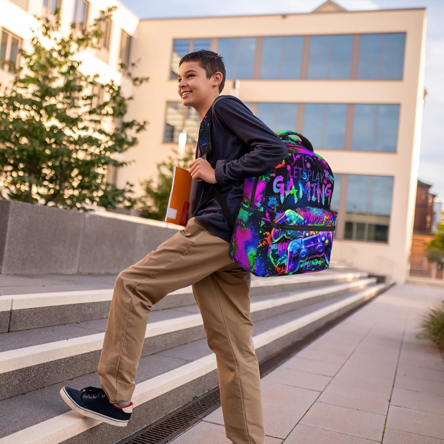 Backpack for Kids Game School Backpack For Boys Kids Backpacks Travel Bookbag for Age 6-18 Kid's Children Teens Elementary Middle School Back Pack