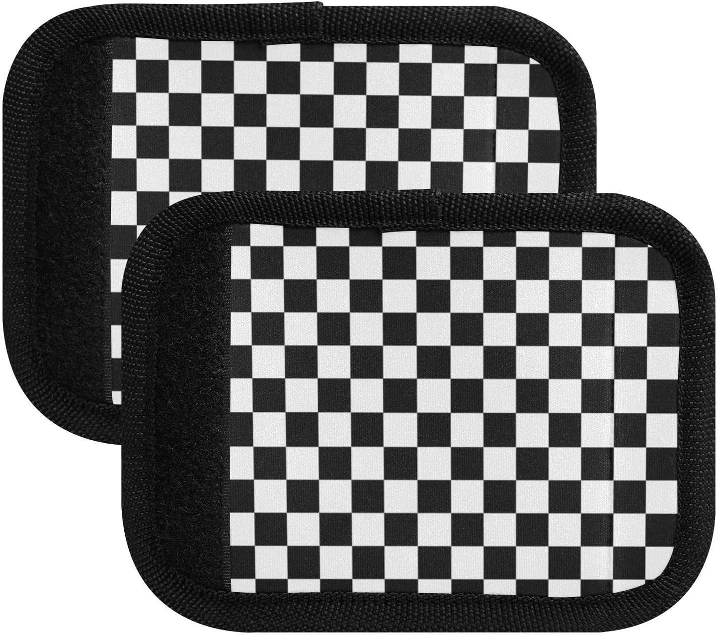 Racing Checkered Flag 2 Pack Luggage Handle Wrap for Suitcase Luggage Identifier Travel Tags Handle
