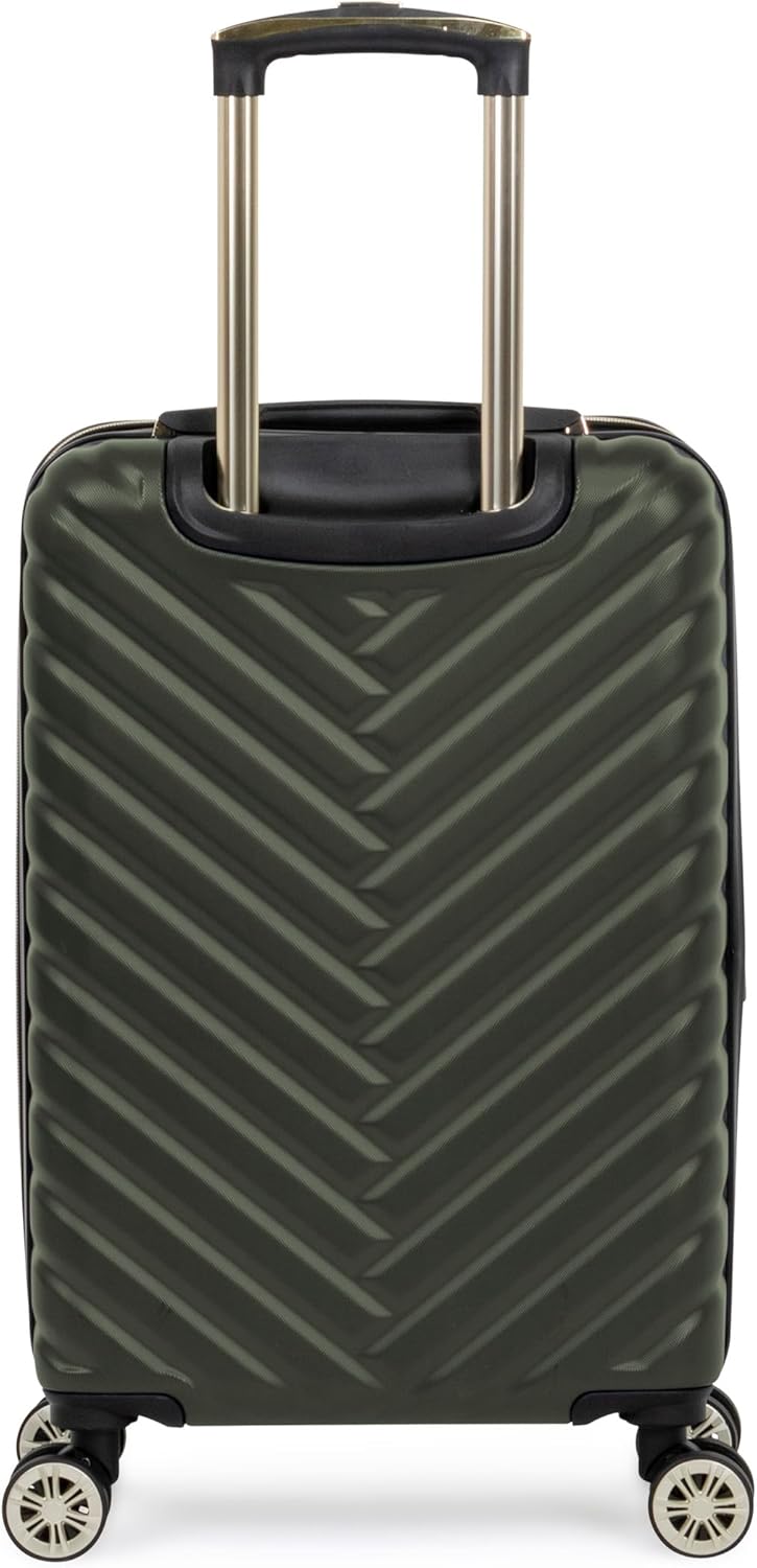 Kenneth Cole REACTION Women's Madison Square Hardside Chevron Expandable Luggage, Olive, 2-Piece Set (20" & 28")