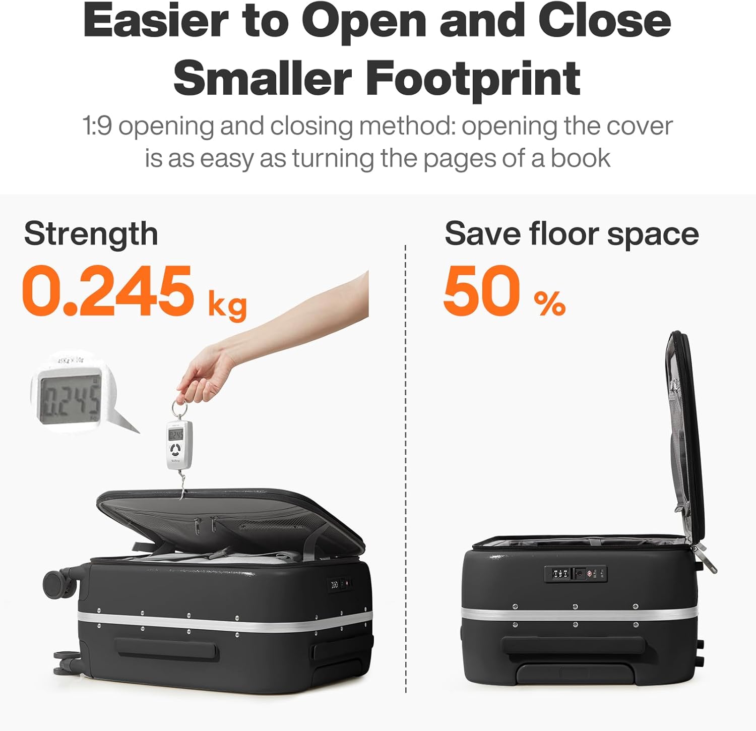 mixi 26 Inch Large Checked Luggage PC Hard Shell Suitcase Top Opening Aluminum Frame Travel