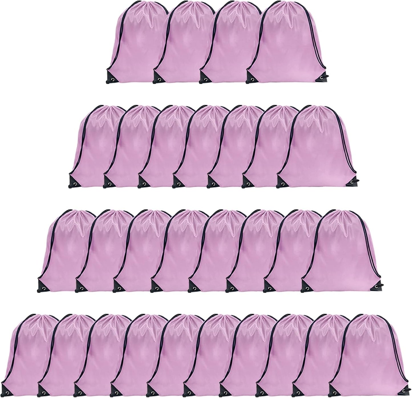 GoodtoU Drawstring Backpack Nylon Draw String Bags Pack Bulk Cinch Sack Gym Bag Drawstring Backpack for Sport, Traveling, Team (Pink, 16Pcs)