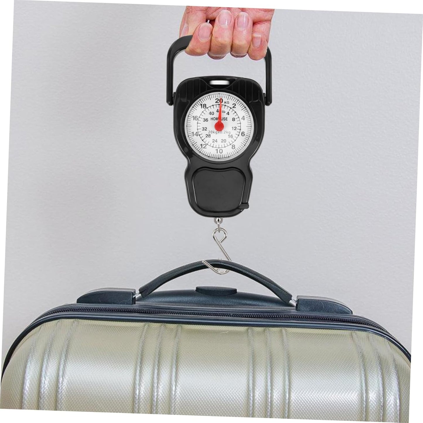 20kg Portable Mini Hanging Scale Capacity Mechanical Luggage Scale Measuring Tape for Travel Home and Outdoor Use