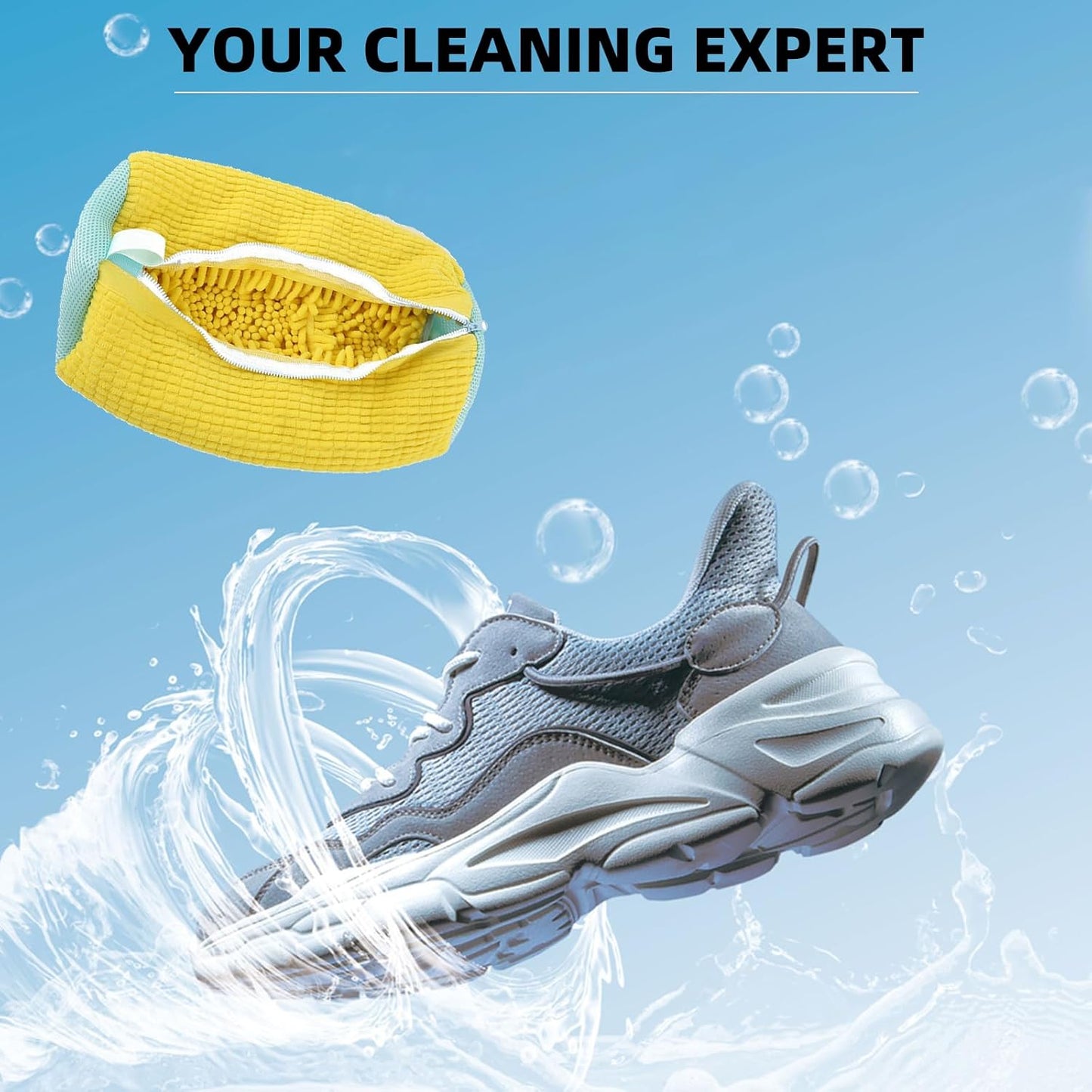 2-Packs Shoe Washing Bag for Washing Machine,Laundry Shoe Bag for Washer and Dryer Reusable Shoe Cleaning Bag