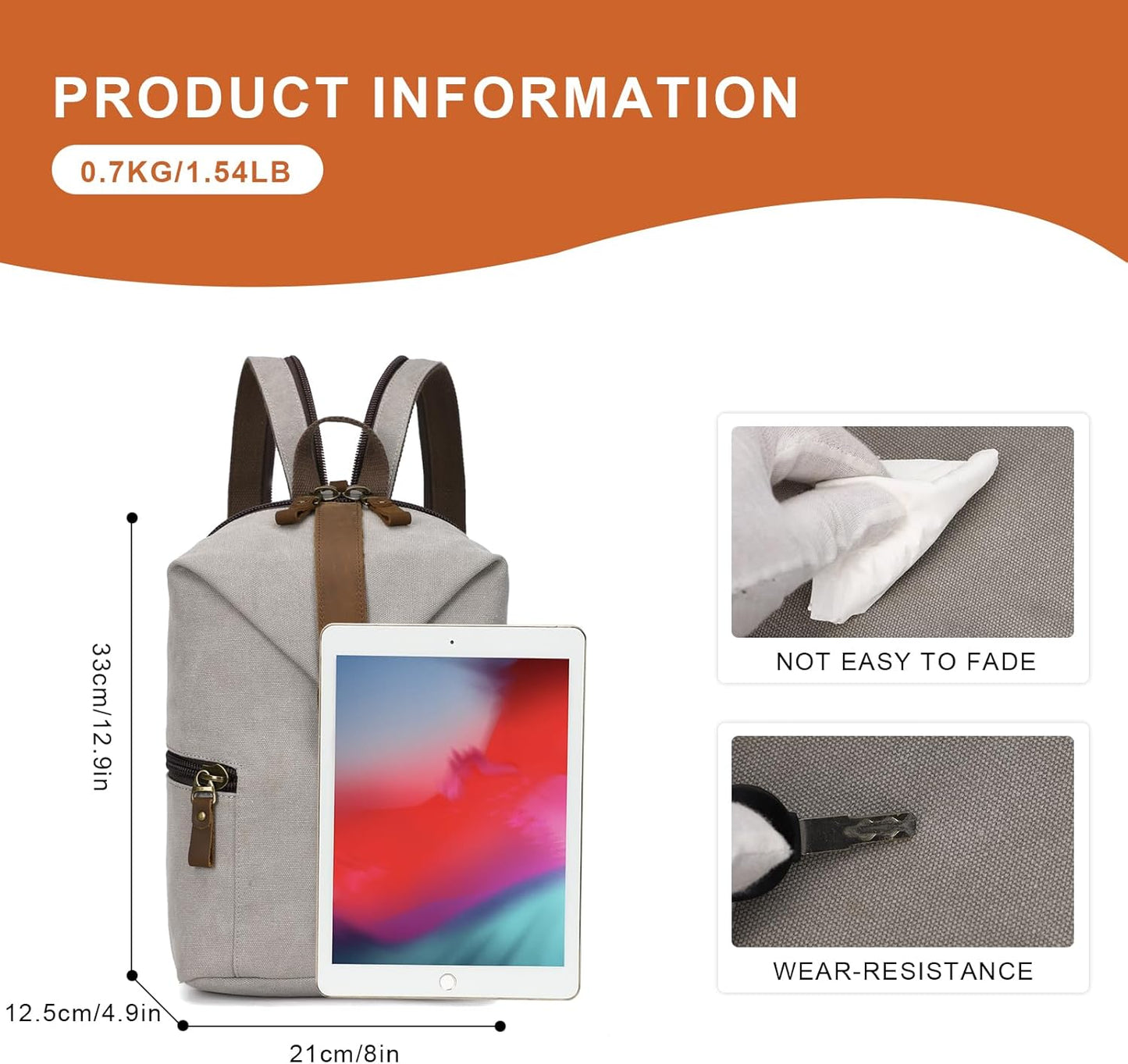 KouLi Buir Canvas Sling bag,Small Crossbody Backpack,Convertible Chest Bag Casual Daypack For Outdoor Cycling Hiking Travel (B2463-Leaden)