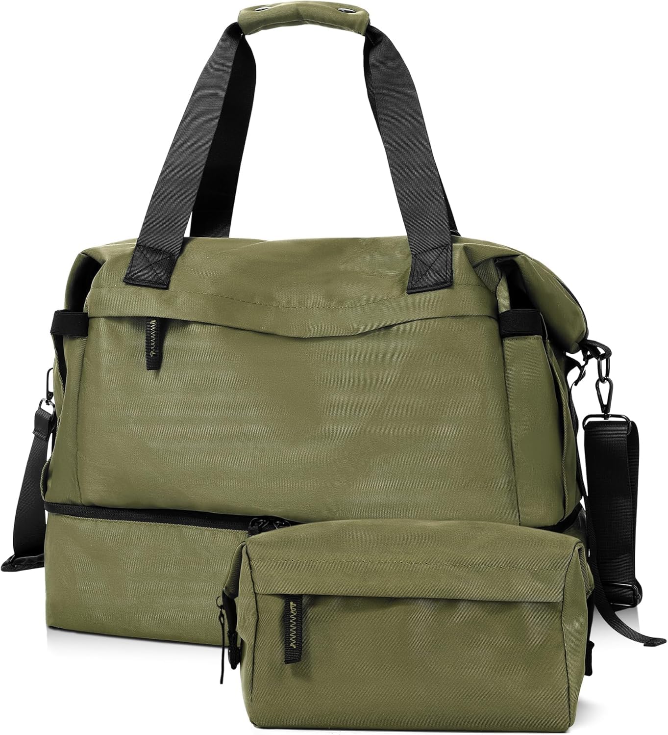 Gym Bag for Men Women, Tactical Travel Duffel bag with Removable Dividers & Shoe Compartment, Weekender Carry on Bag with Toiletry Bag, Overnight Range Bag for Workout Soccer Yoga Gym