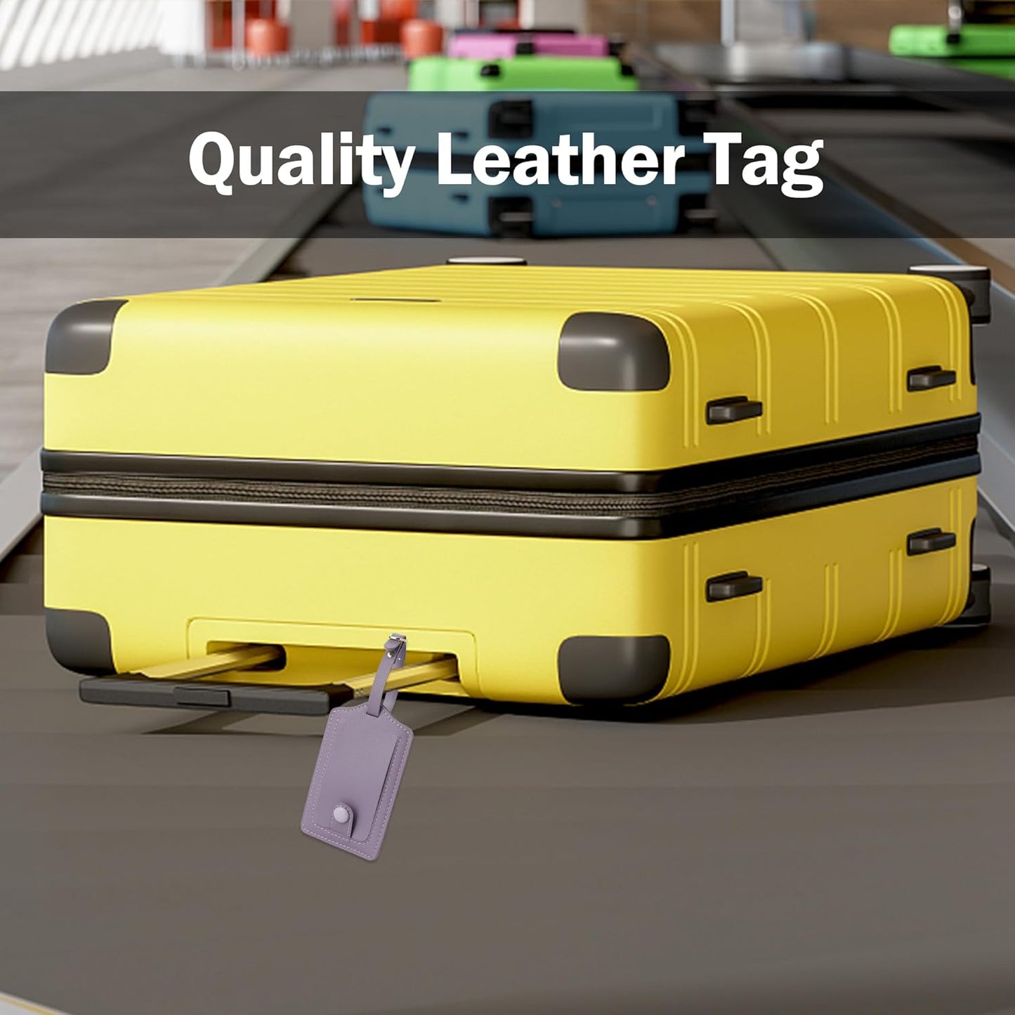 Jagucho Leather Luggage Tags for Men Women-Luggage Tags for Suitcases-Baggage Bag Tag Suitcase Labels ID Tags with Full Back Privacy Cover for Carnival Cruise Ships, Travel Tags